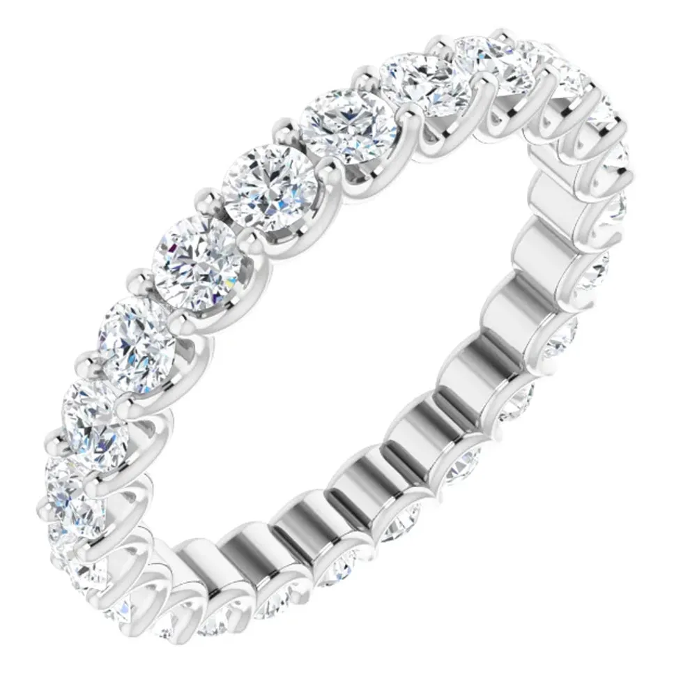 1 1/2Ct T.W. Natural Diamond Certified Eternity Ring Wedding Band 14k White Gold