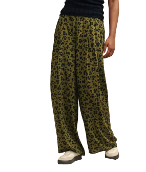 Animal Print Full Length Wide Leg Zeena Trousers - Green