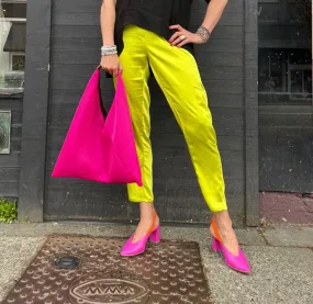 AP3044 Chartreuse Satin Pant