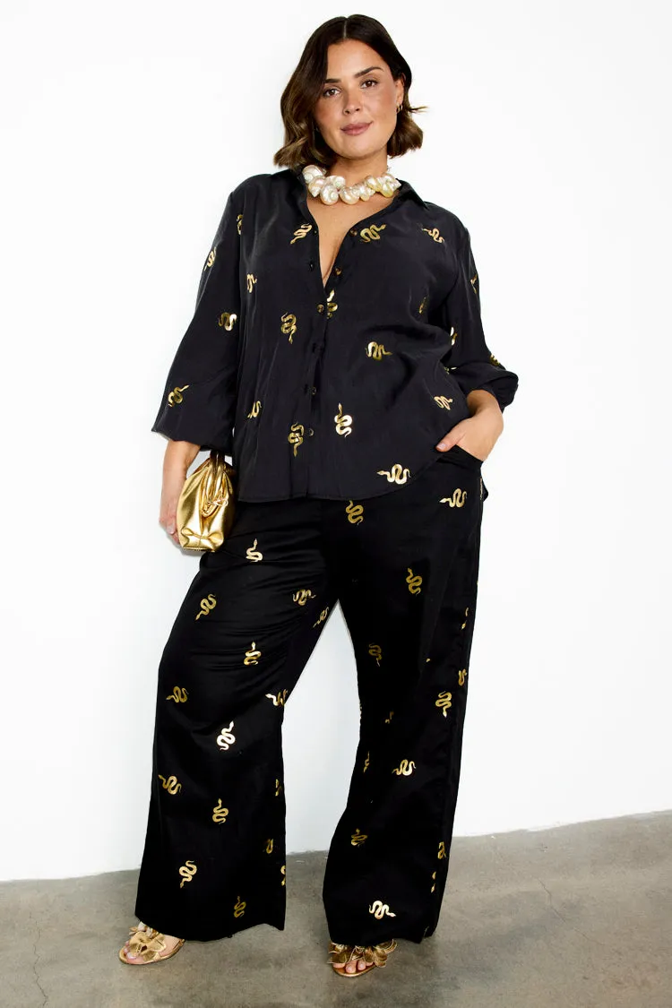 Black Gold Snake Elissa Trousers all