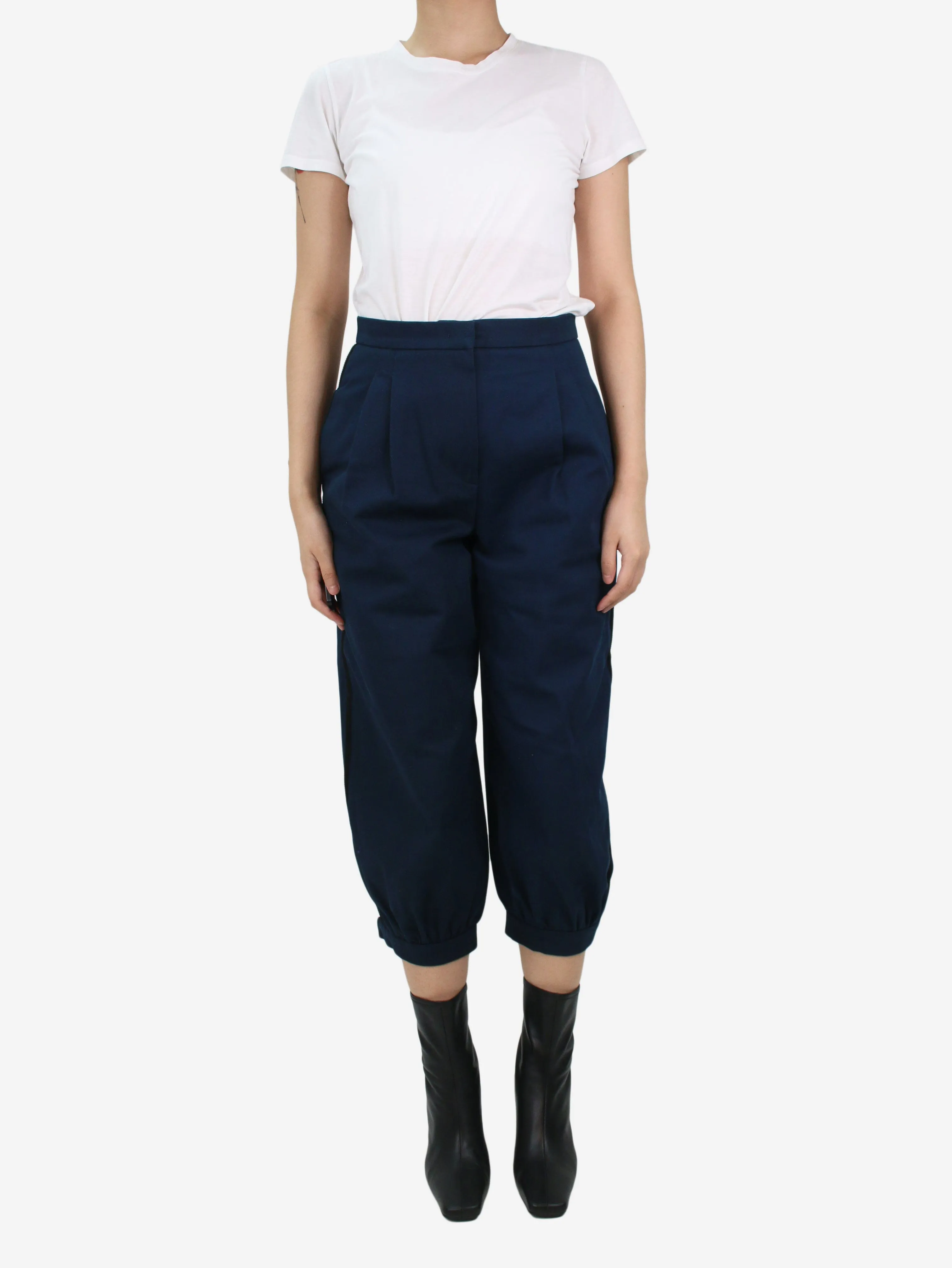 Blue pleated balloon trousers - size IT 42