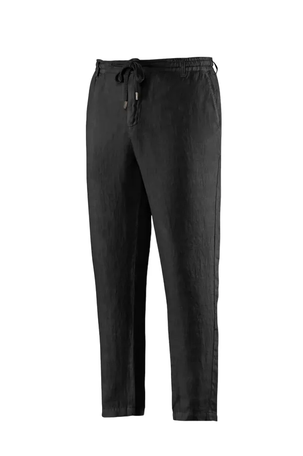 Bomboogie men's casual linen trousers Gang PMGANGTLCC 90 black