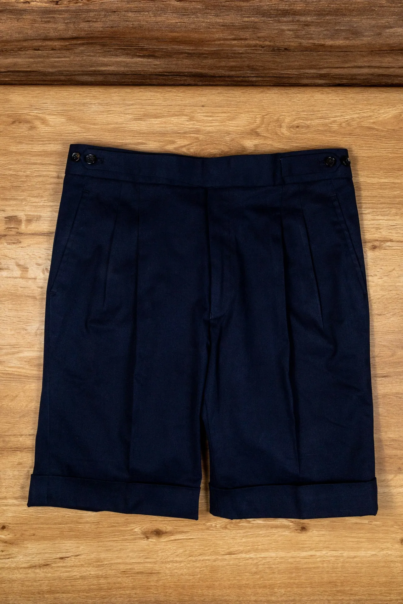 Brezza Deep Navy Heavy Twill Stretch-Cotton Trousers MGC2155