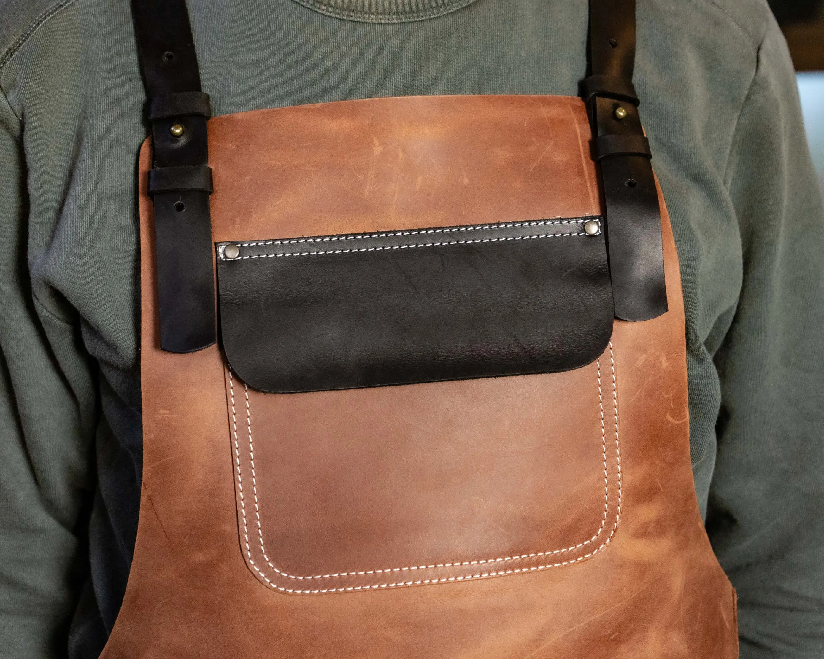 Brown Leather Apron | Work Aprons | Universal size for Mens and Womens