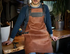 Brown Leather Apron | Work Aprons | Universal size for Mens and Womens