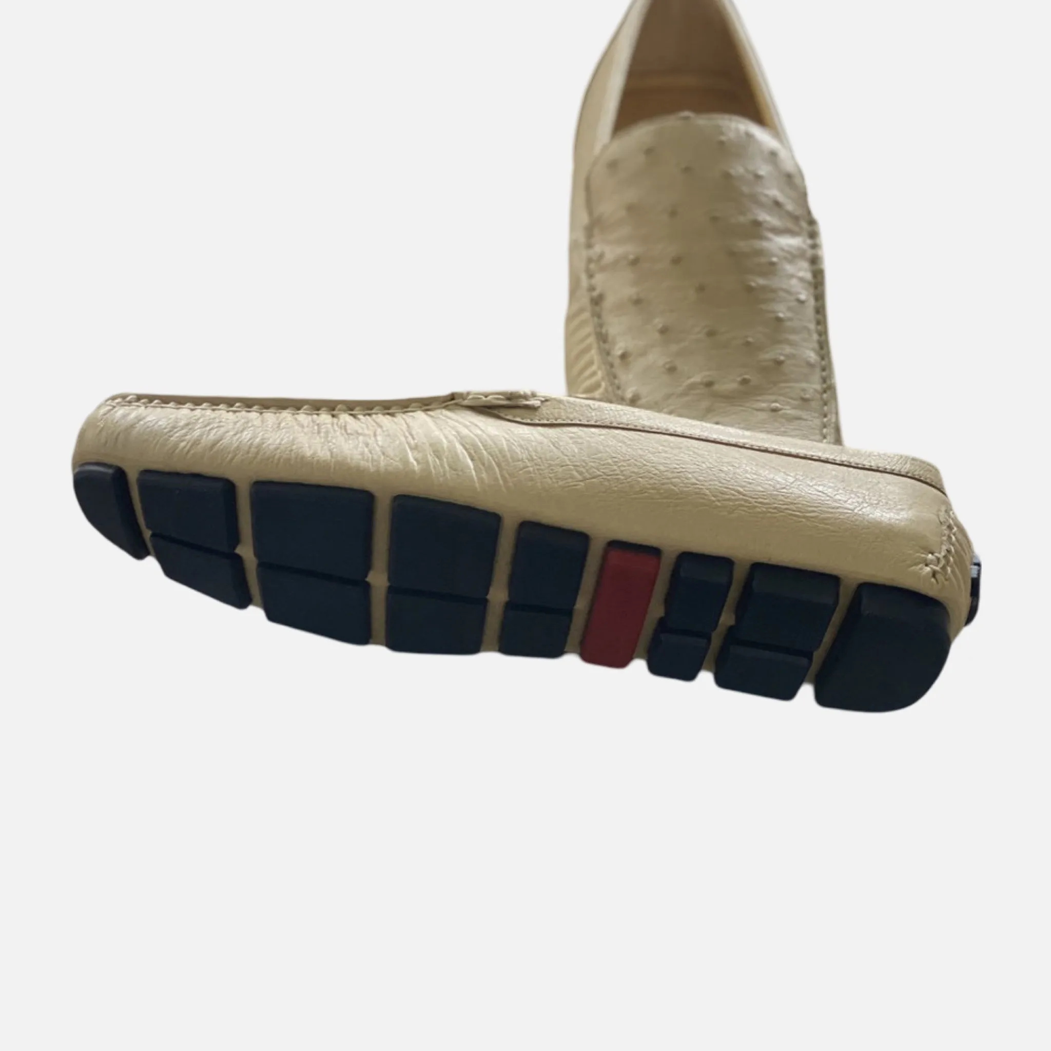 Clearance - Ugo Vasare Off White Ostrich Drivers