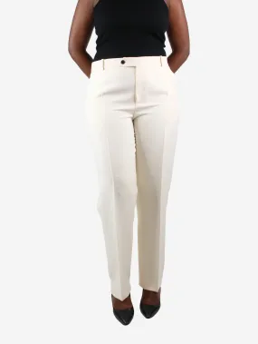 Cream Straight-Leg Trousers - size FR 46