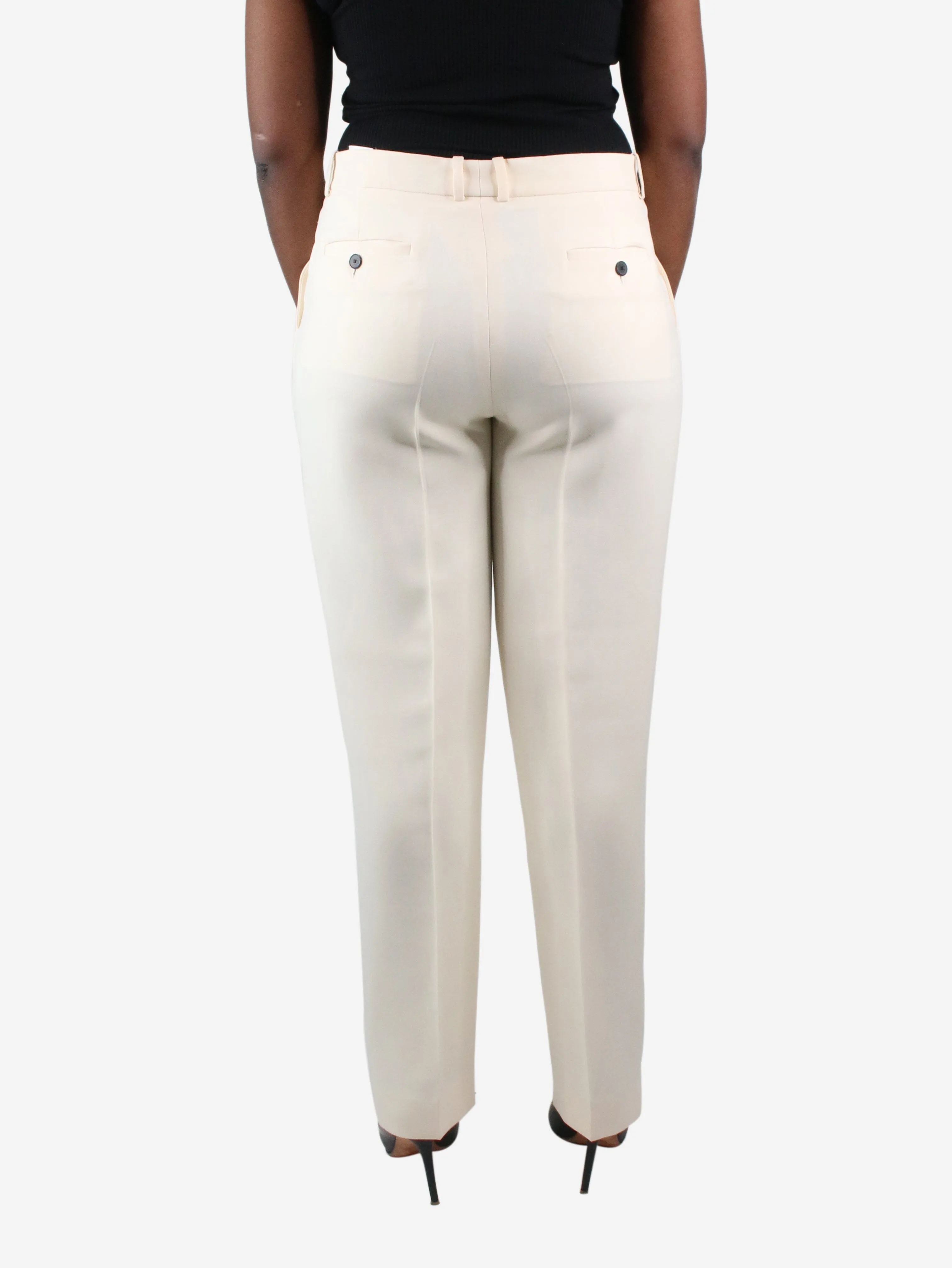 Cream Straight-Leg Trousers - size FR 46