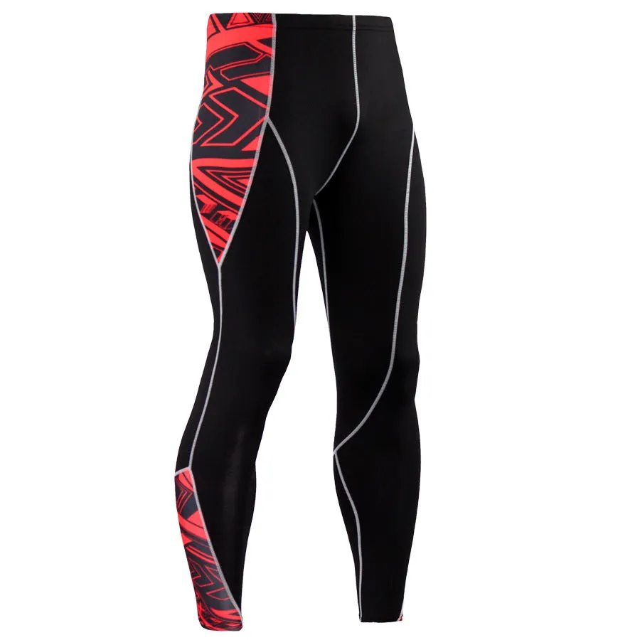 Crimson Abstract No Gi BJJ Compression Leggings/Spats for Jiu Jitsu, MMA, Grappling and Wrestling