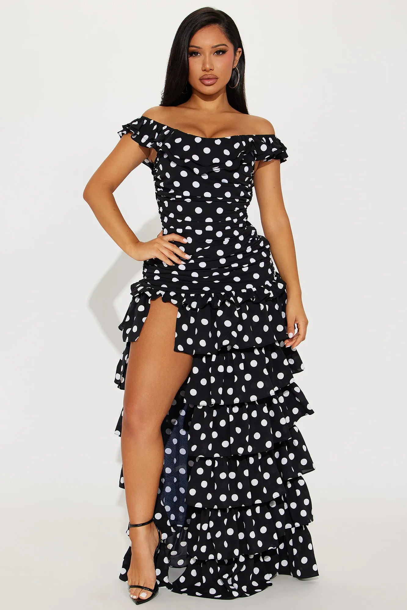 Diane Polka Dot Maxi Dress - Black/White