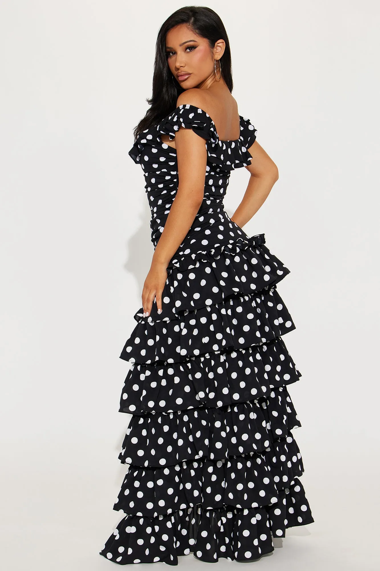 Diane Polka Dot Maxi Dress - Black/White