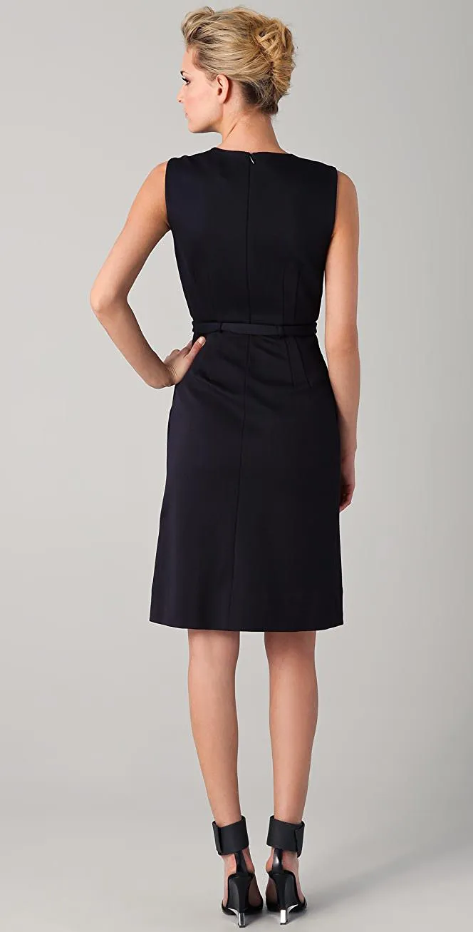 DIANE VON FURSTENBERG Black Twill Nula Shift Dress (6)