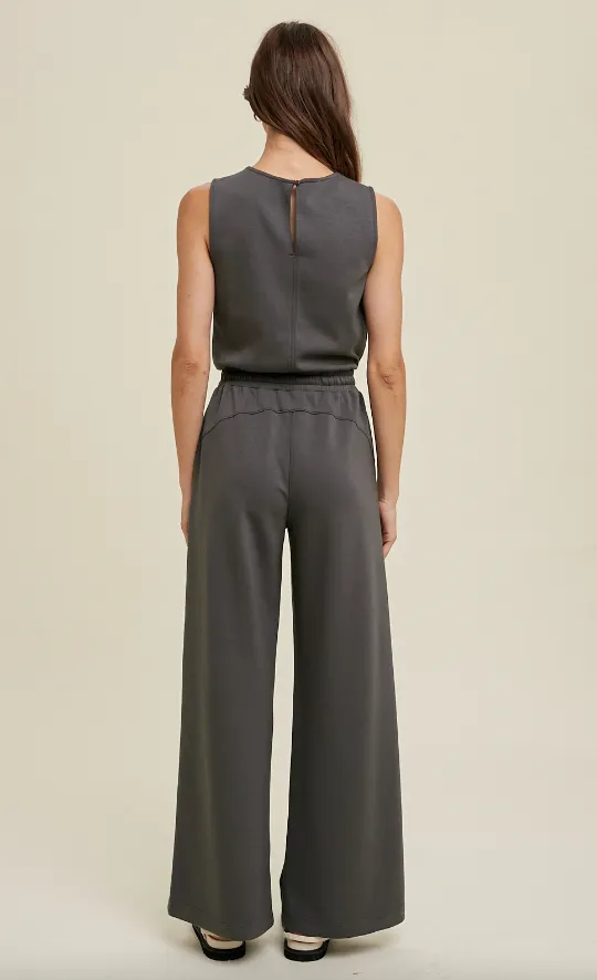 Ellison Wide Leg Scuba Jumpsuit