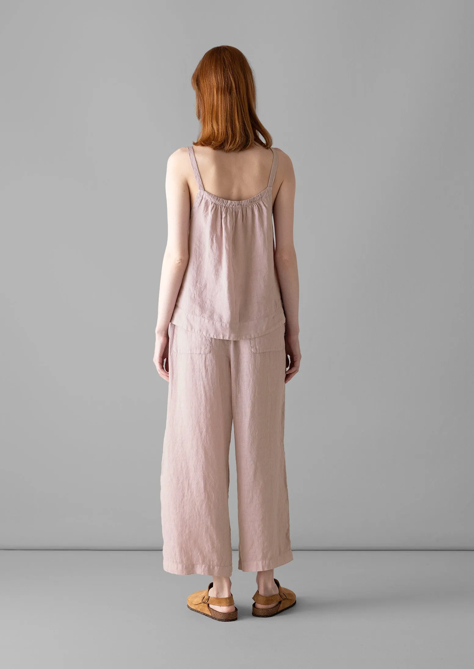 Garment Dyed Lightweight Linen Pajamas | Washed Pink