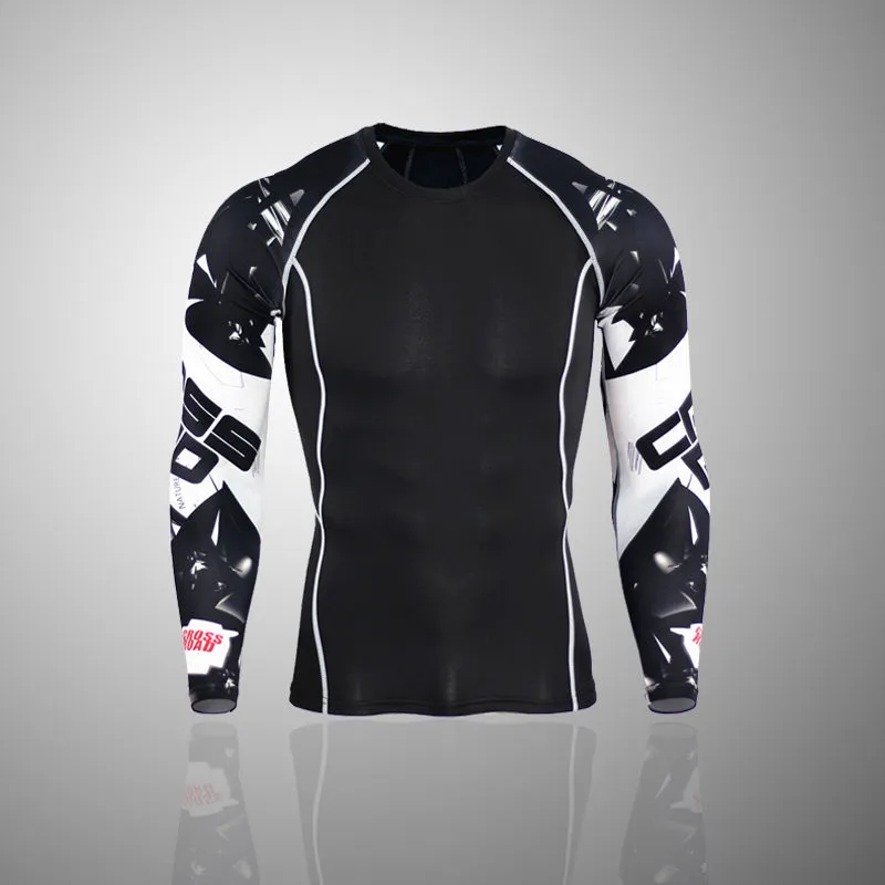 Ghost Long Sleeve No Gi BJJ Compression Rash Guard & Leggings/Spats for Jiu Jitsu, MMA, Grappling and Wrestling Kit