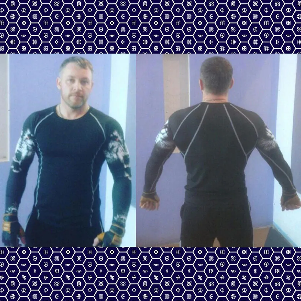 Ghost Long Sleeve No Gi BJJ Compression Rash Guard & Leggings/Spats for Jiu Jitsu, MMA, Grappling and Wrestling Kit