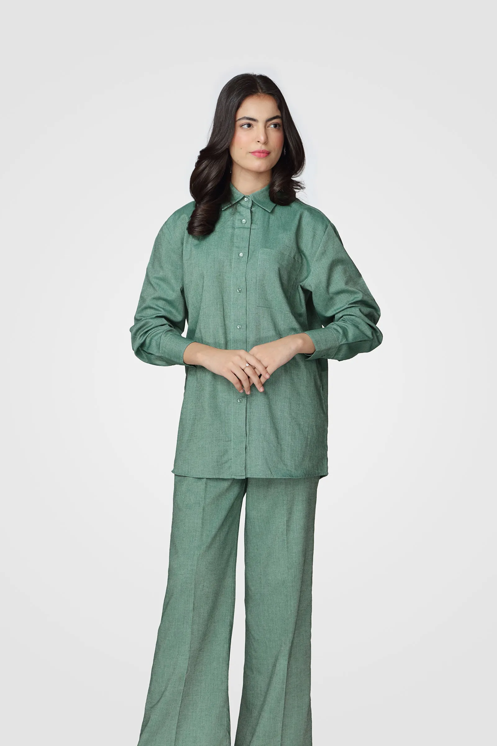 Green Linen Co-Ord Set