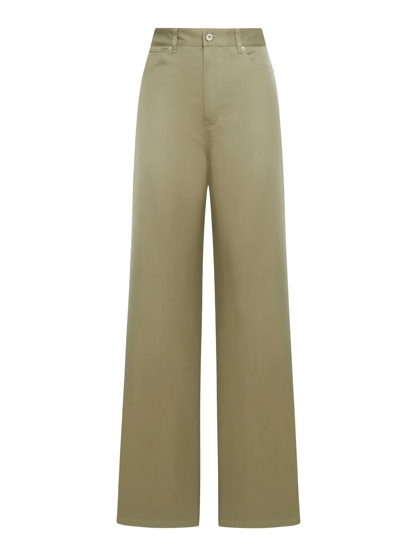 High-waisted cotton trousers