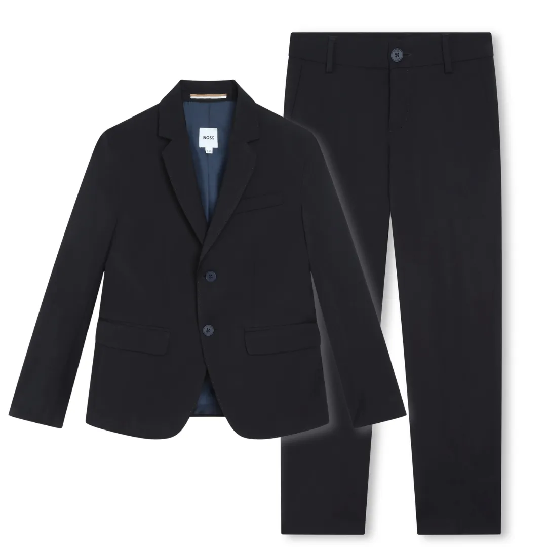 Hugo Boss Boys Classic Navy Wool Suit_ J50735/J50677-862