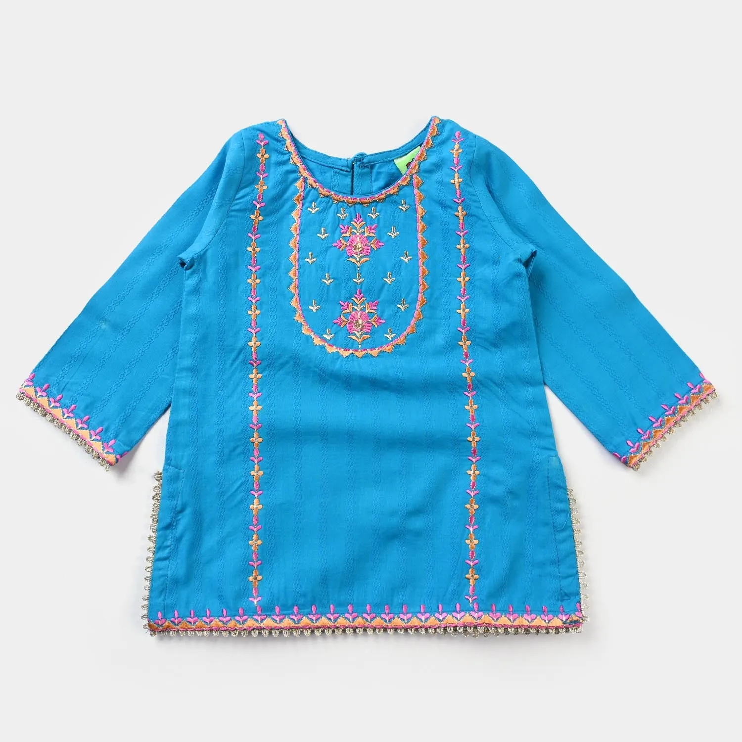 Infant Girls Jacquard EMB 2PC Suit Vibrant-Blue