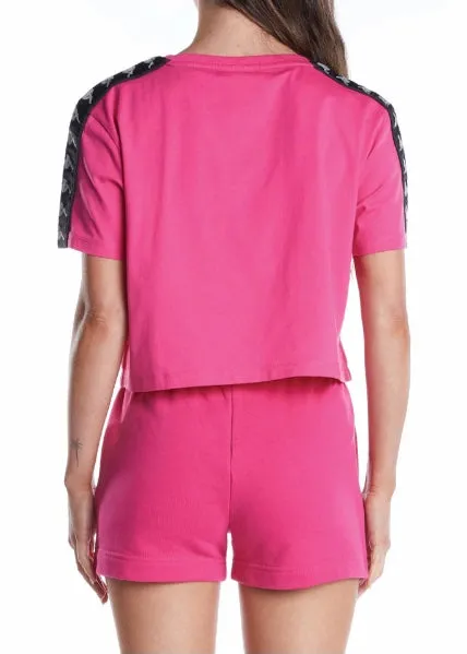 Kappa 222 Banda Apua T Shirt (Pink/Black) 303WGQ0-D3B