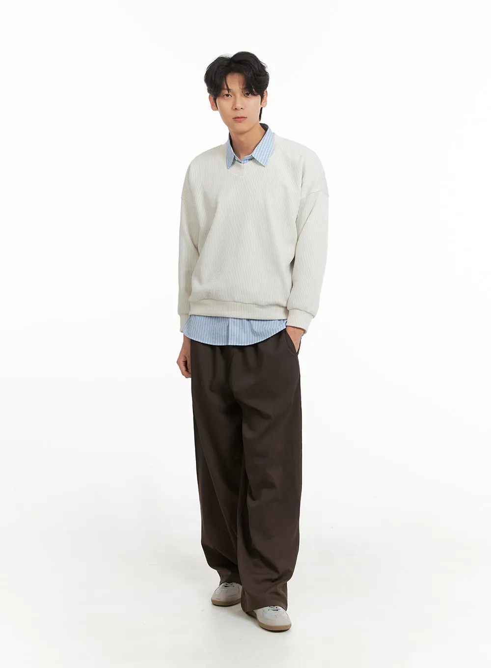 Men's Banded Wide Leg Trousers IA401