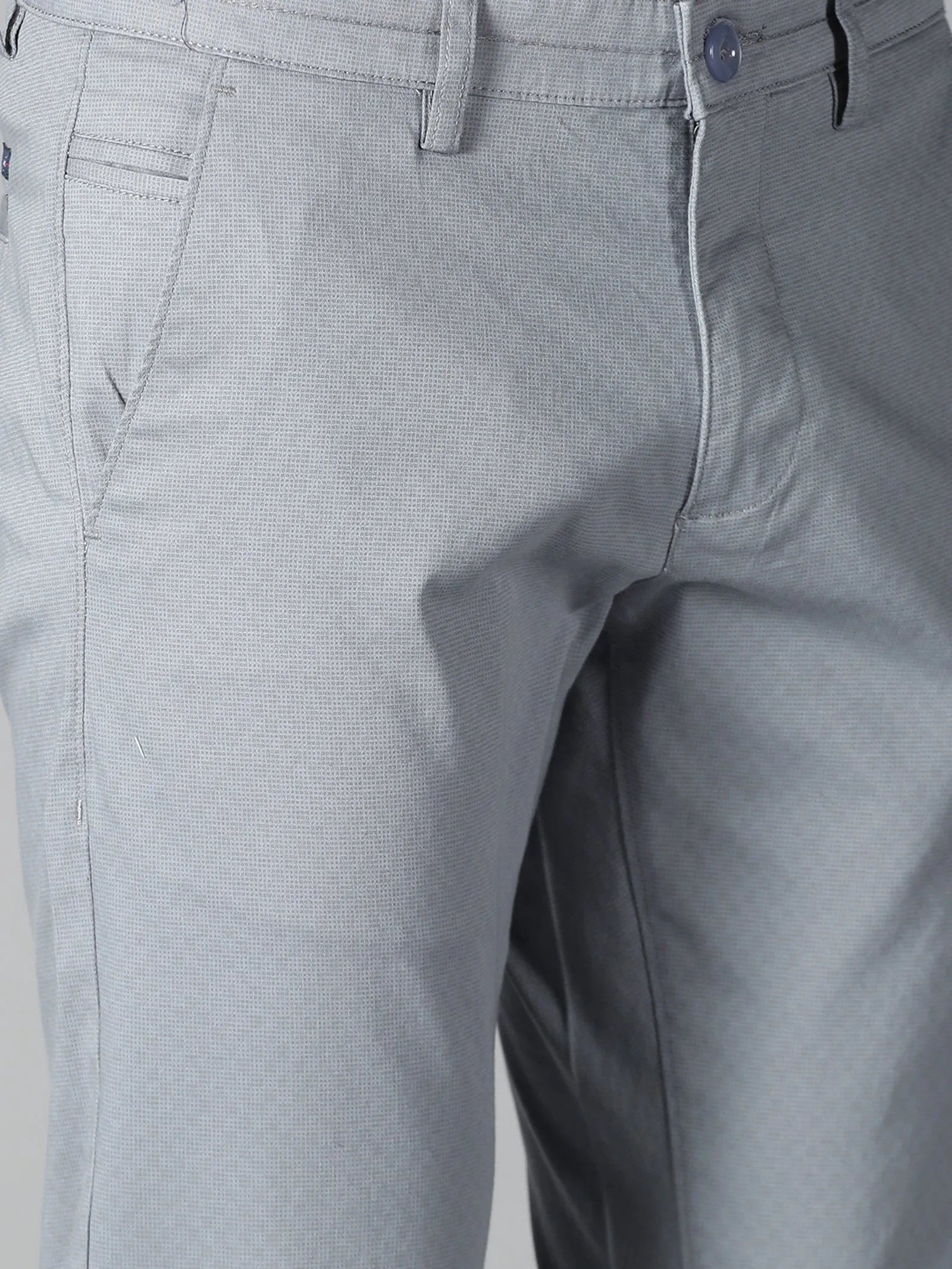 MEN'S BLUE SOLID SLIM FIT TROUSER