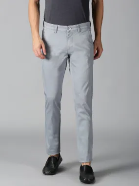 MEN'S BLUE SOLID SLIM FIT TROUSER