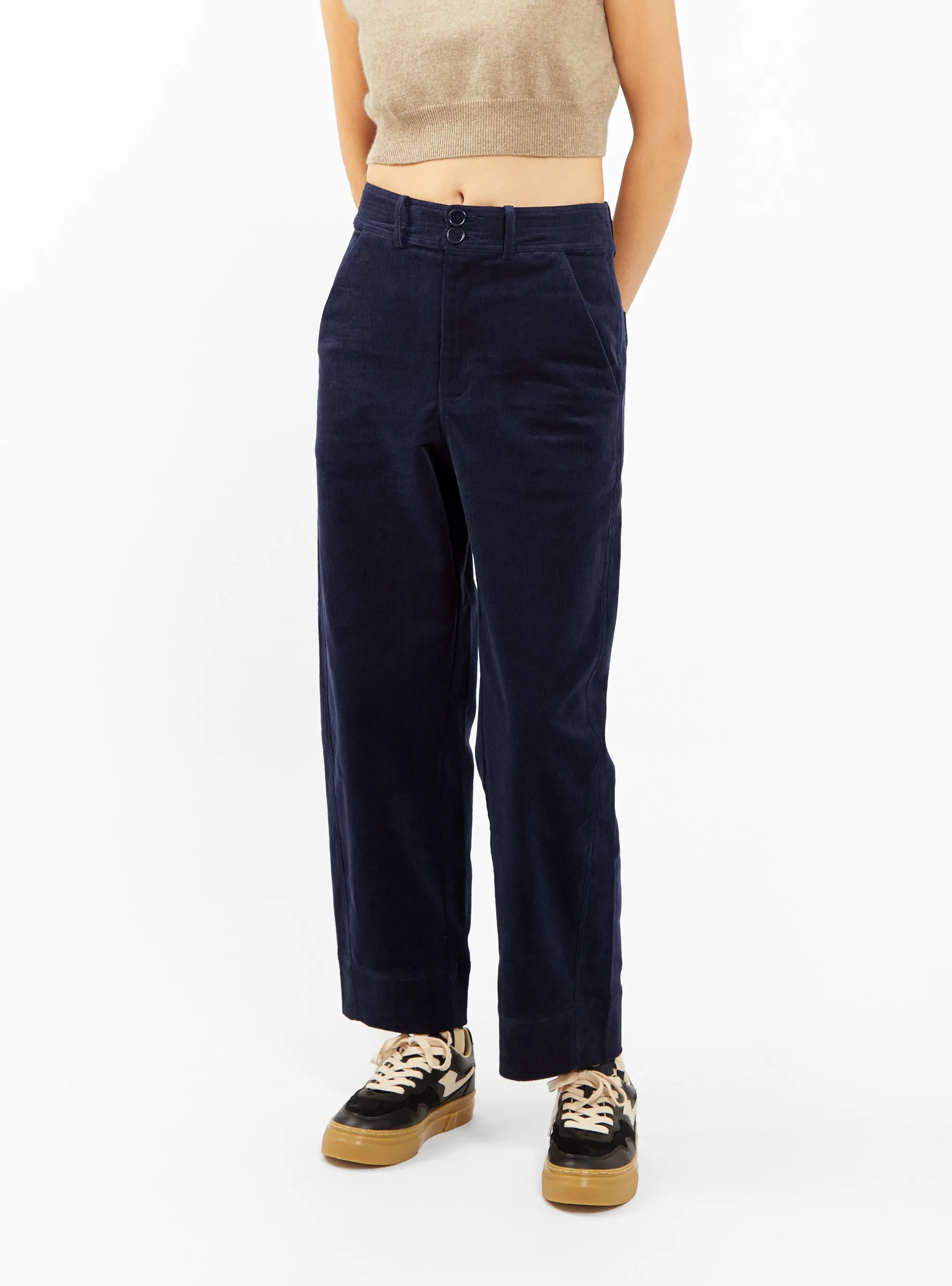 Mia Barrel Trousers Midnight Blue