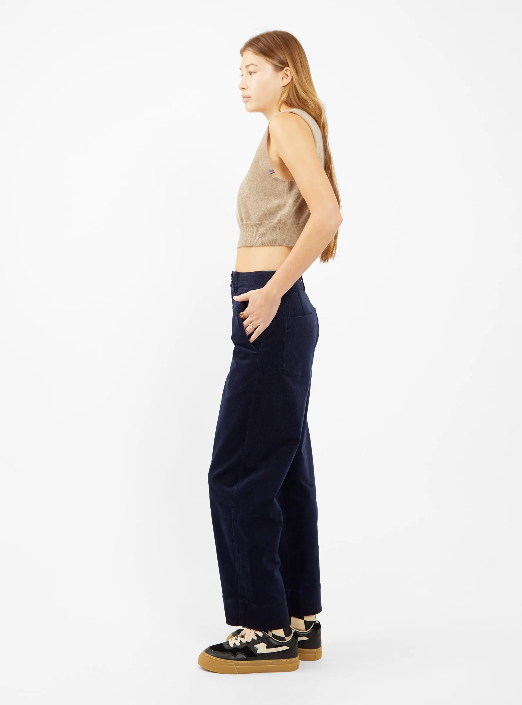 Mia Barrel Trousers Midnight Blue