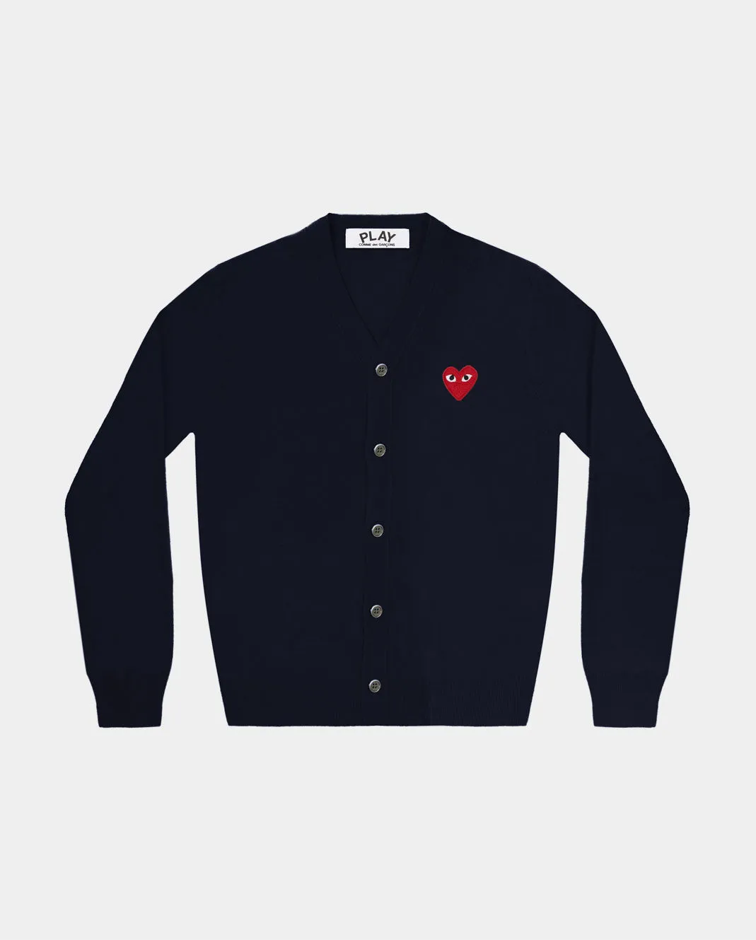 N008 RED HEART CARDIGAN / NAVY