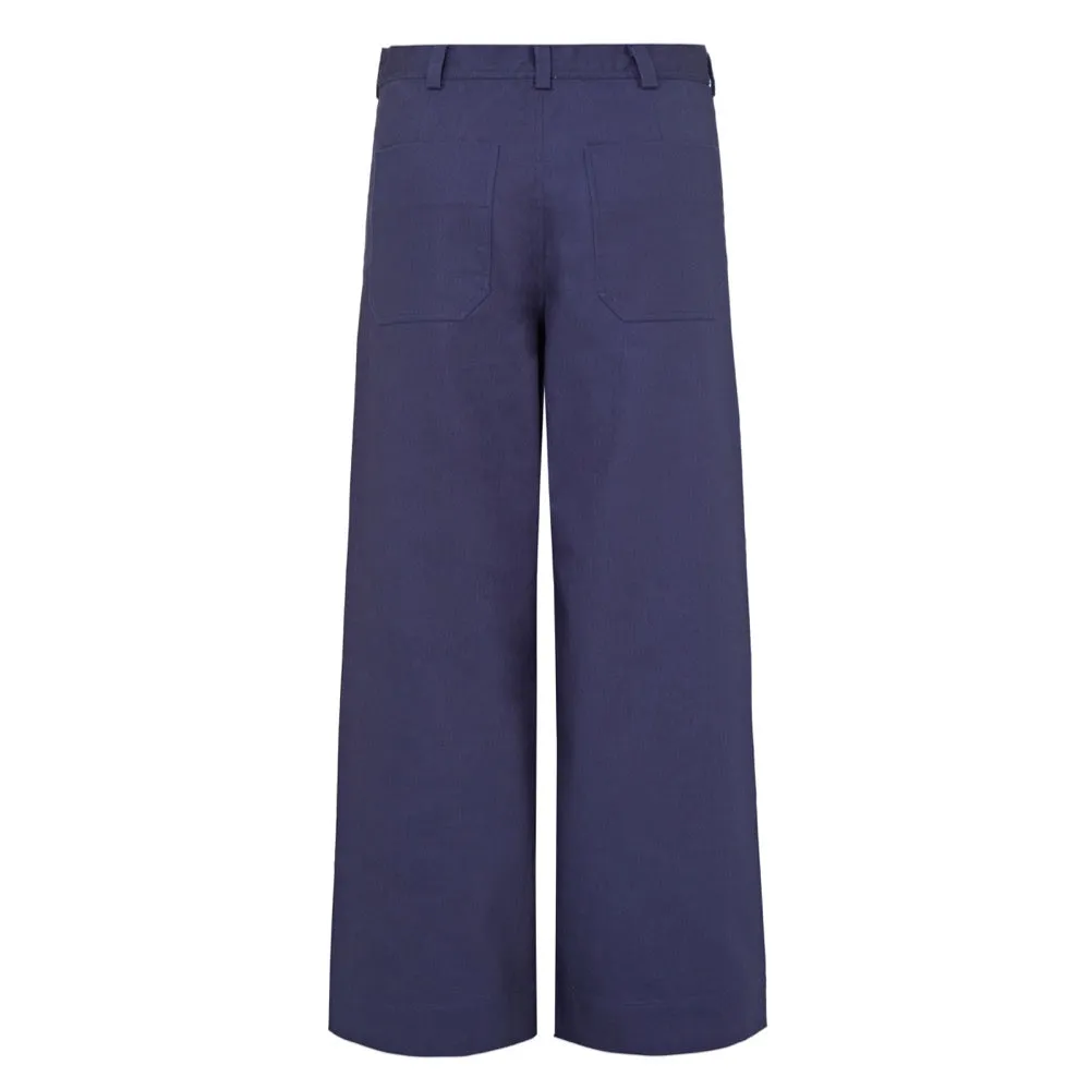 Navy Cotton Twill Sailor Pant