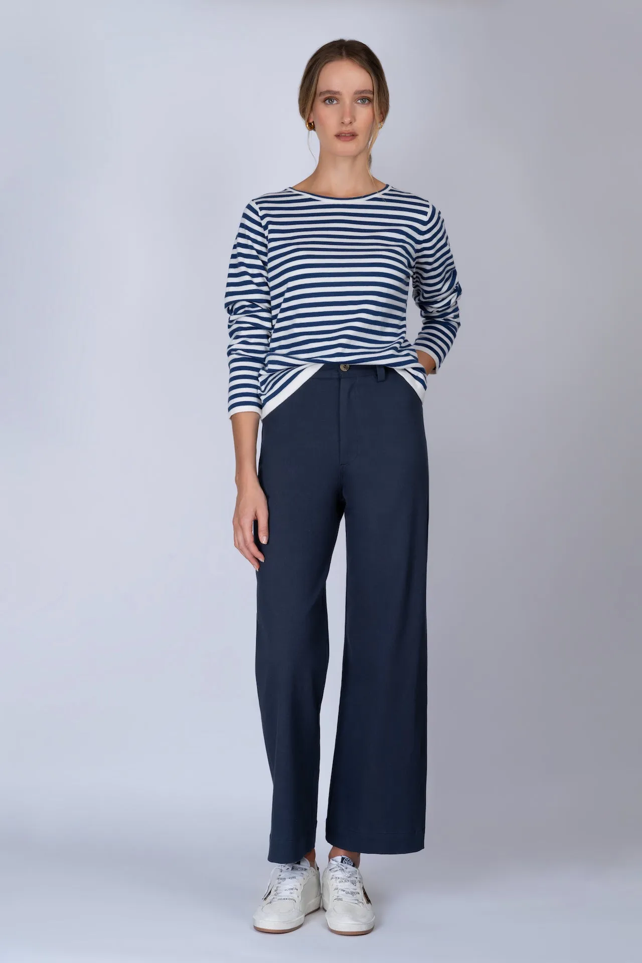 Navy Cotton Twill Sailor Pant