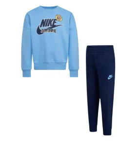 Nike crew neck sweatshirt and trousers tracksuit for boys Sense of Adventure 86L947-U90 light blue-blue