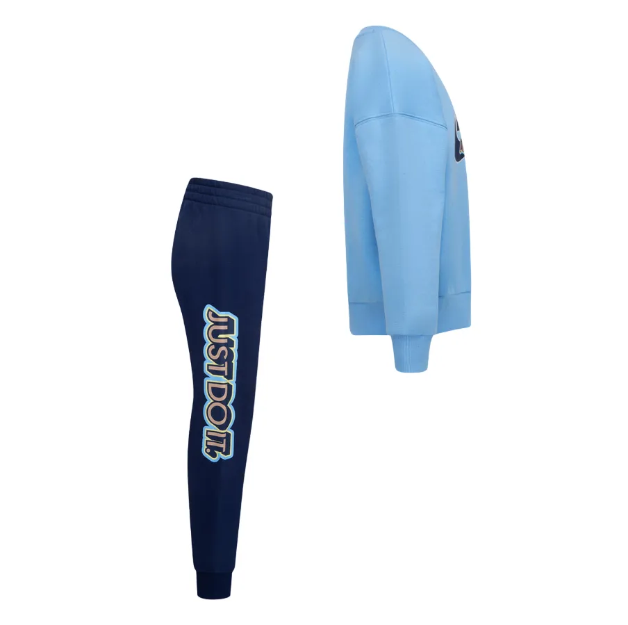 Nike crew neck sweatshirt and trousers tracksuit for boys Sense of Adventure 86L947-U90 light blue-blue