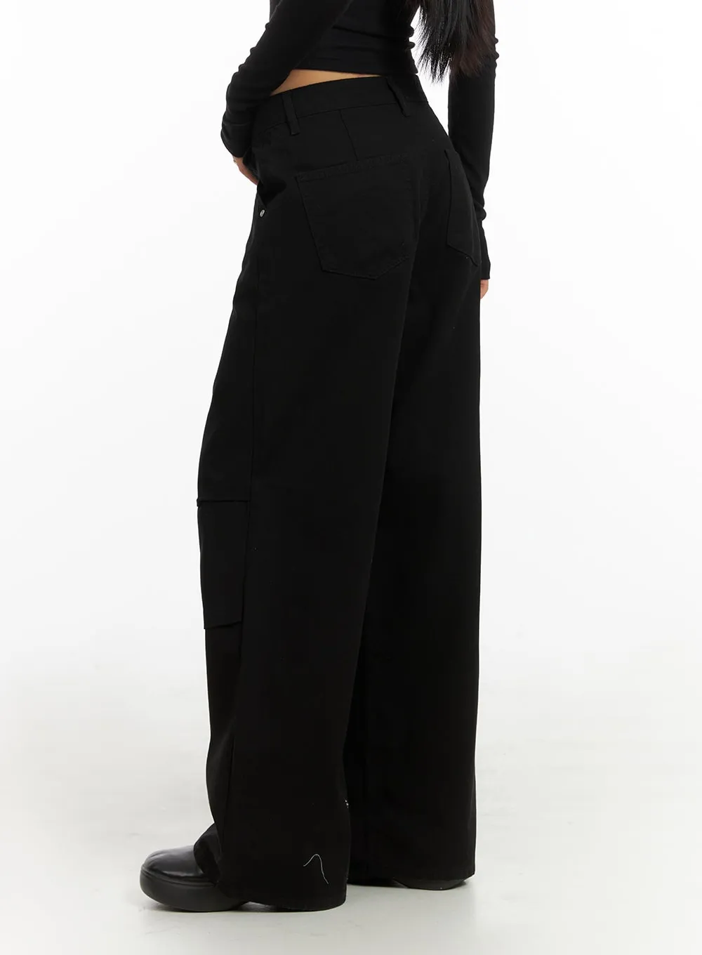 Pintuck Wide Leg Trousers IA417