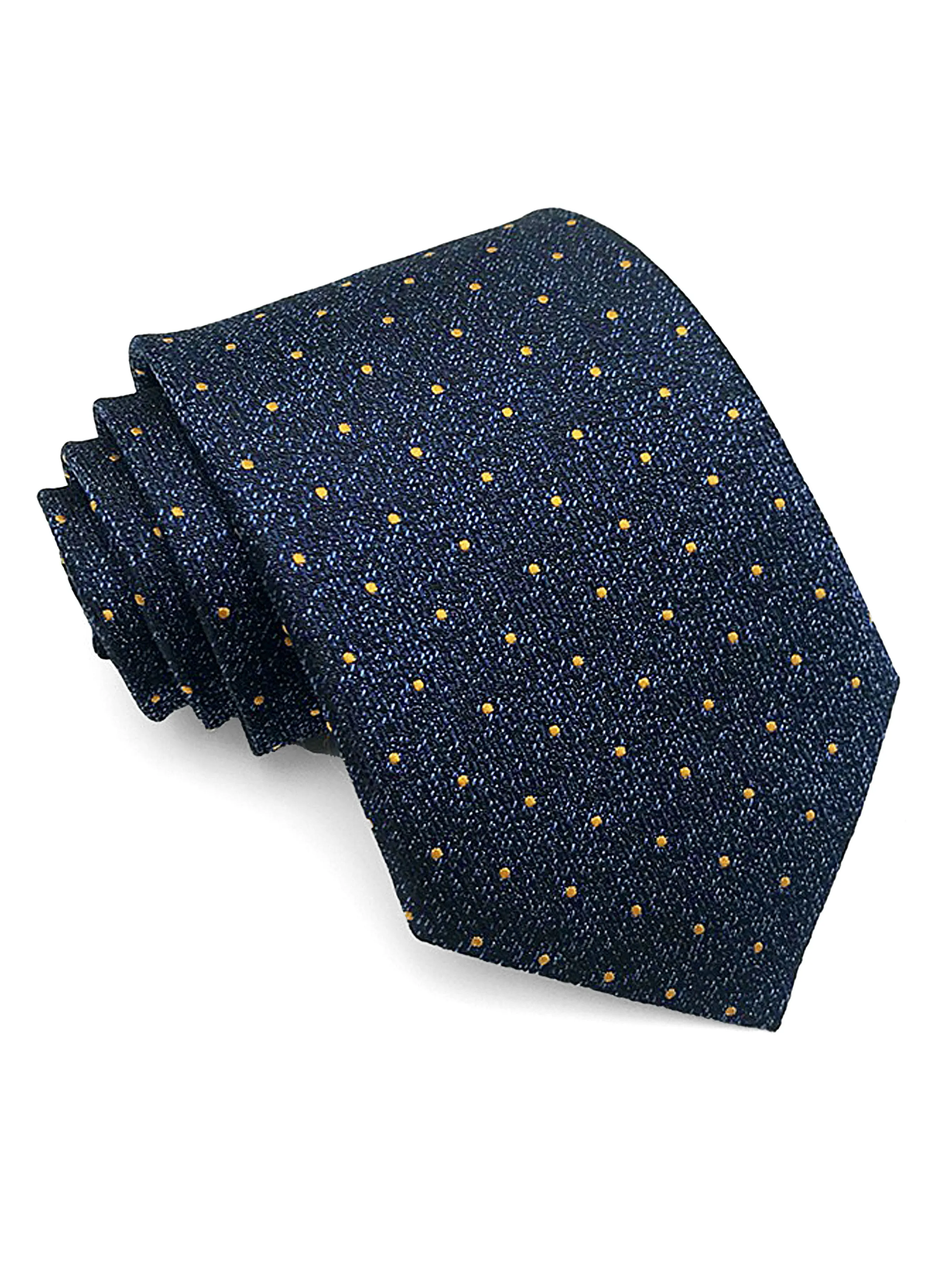 Polka Dot Tie - Black with Navy Blue Textured