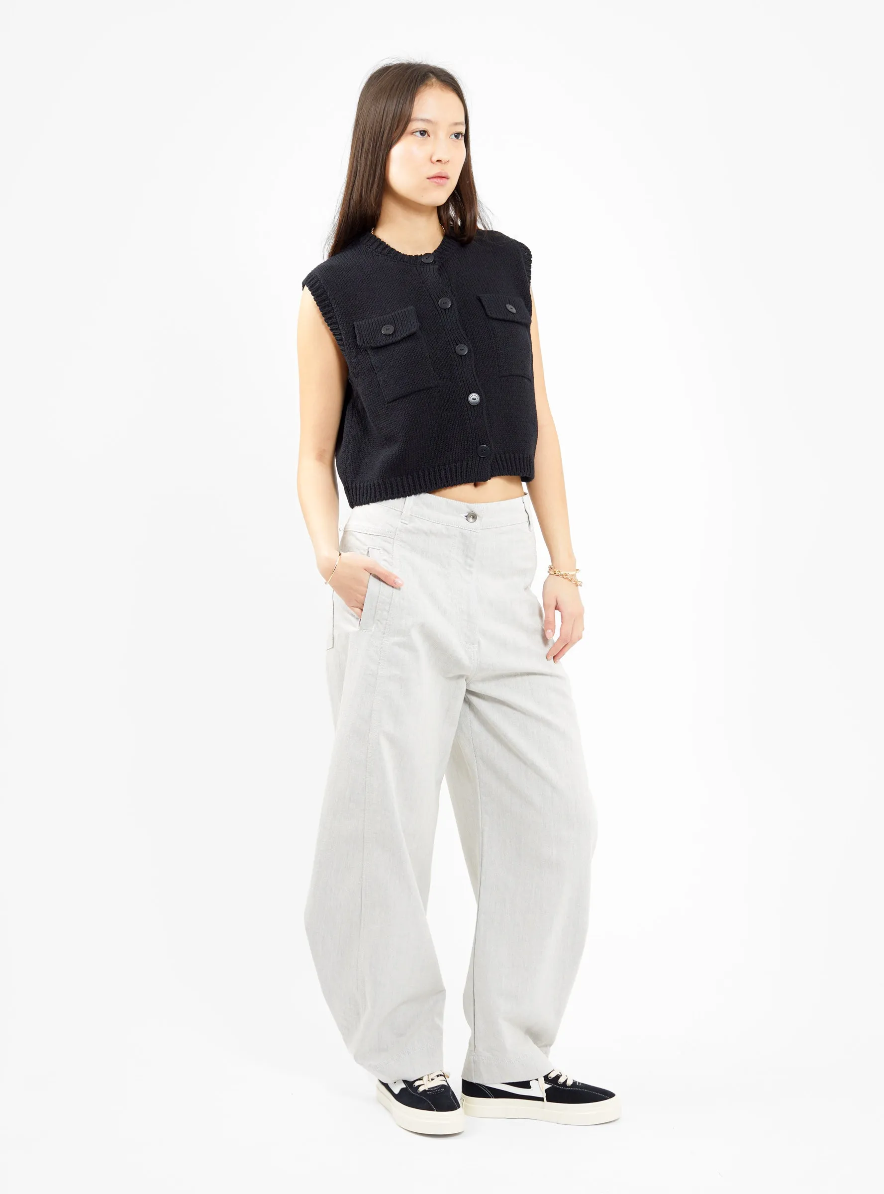 Post Denim Pant White Blue