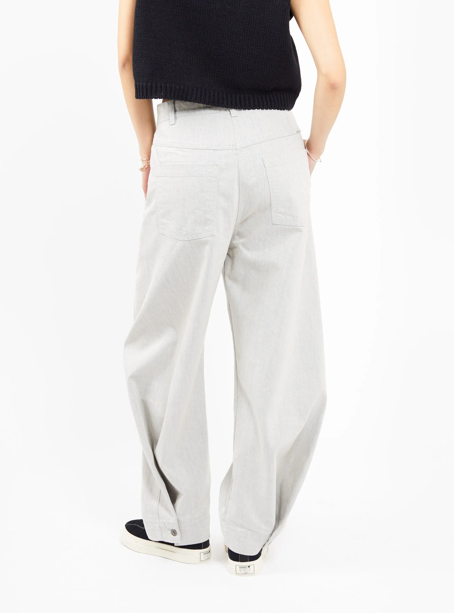 Post Denim Pant White Blue