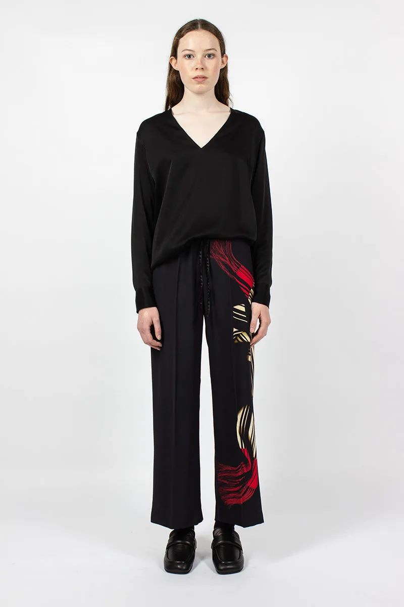 Printed Leg Pant Black