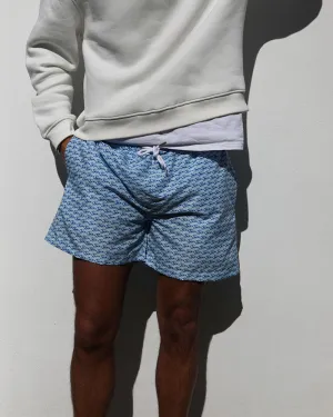 Queuing Lobsters Swim Short | Pale Blue