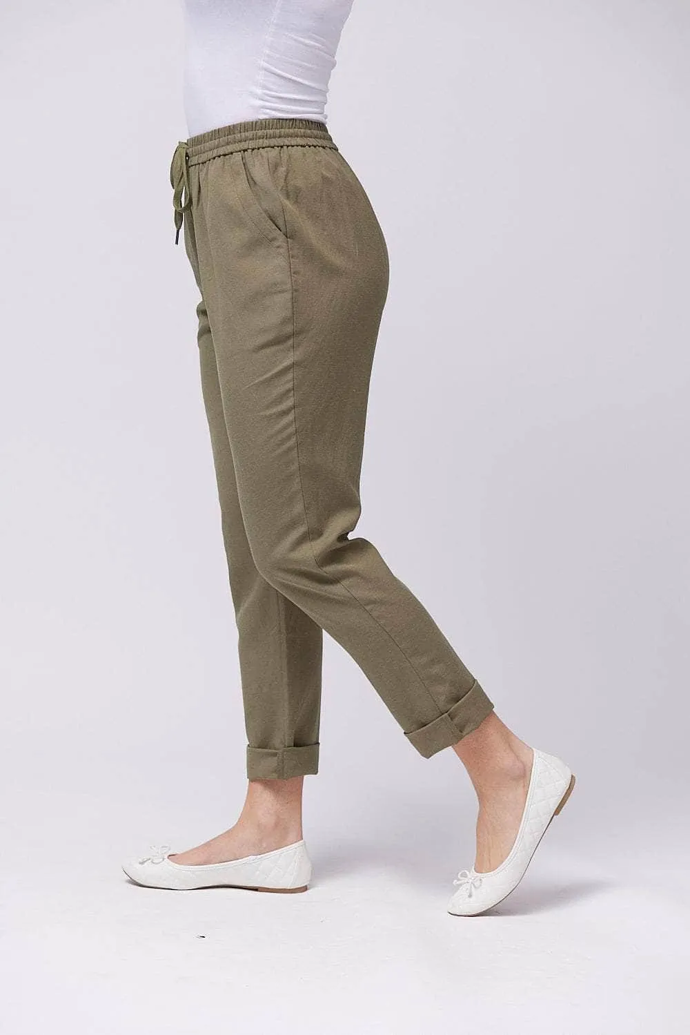 Saloos Slim Leg Trousers with Pockets