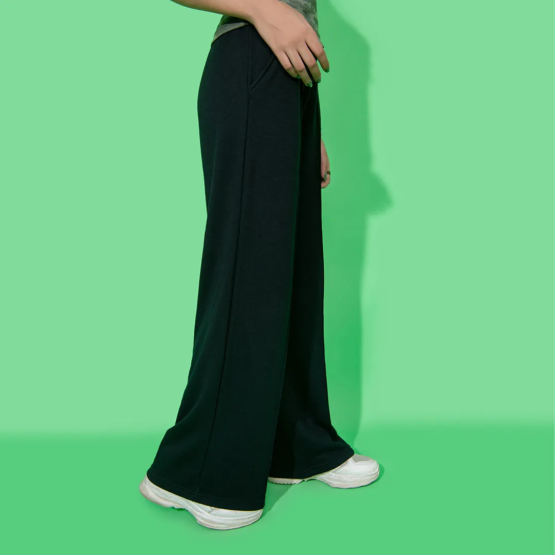 Seam Front Flare Trouser in Black