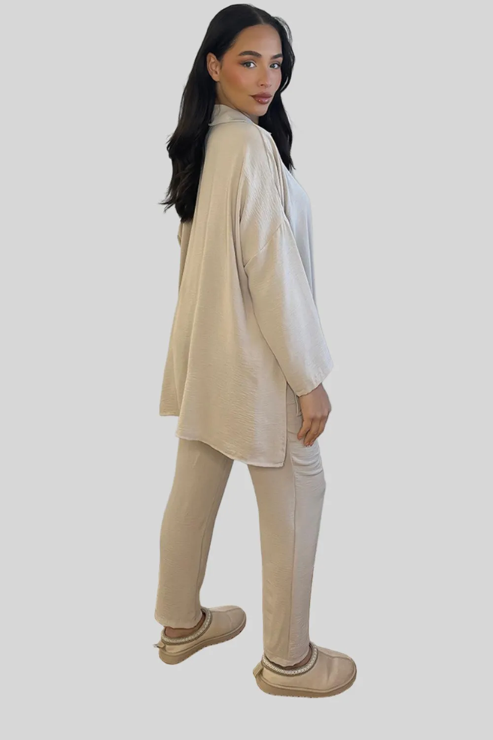 Shirt Blouse And Trousers Leisure Set