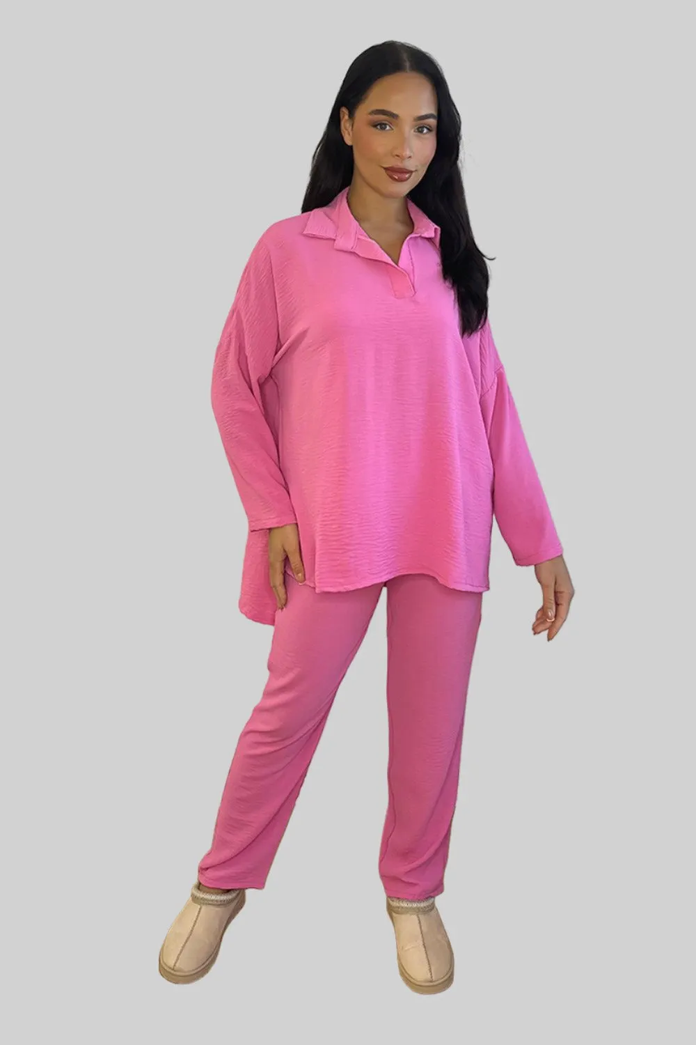 Shirt Blouse And Trousers Leisure Set