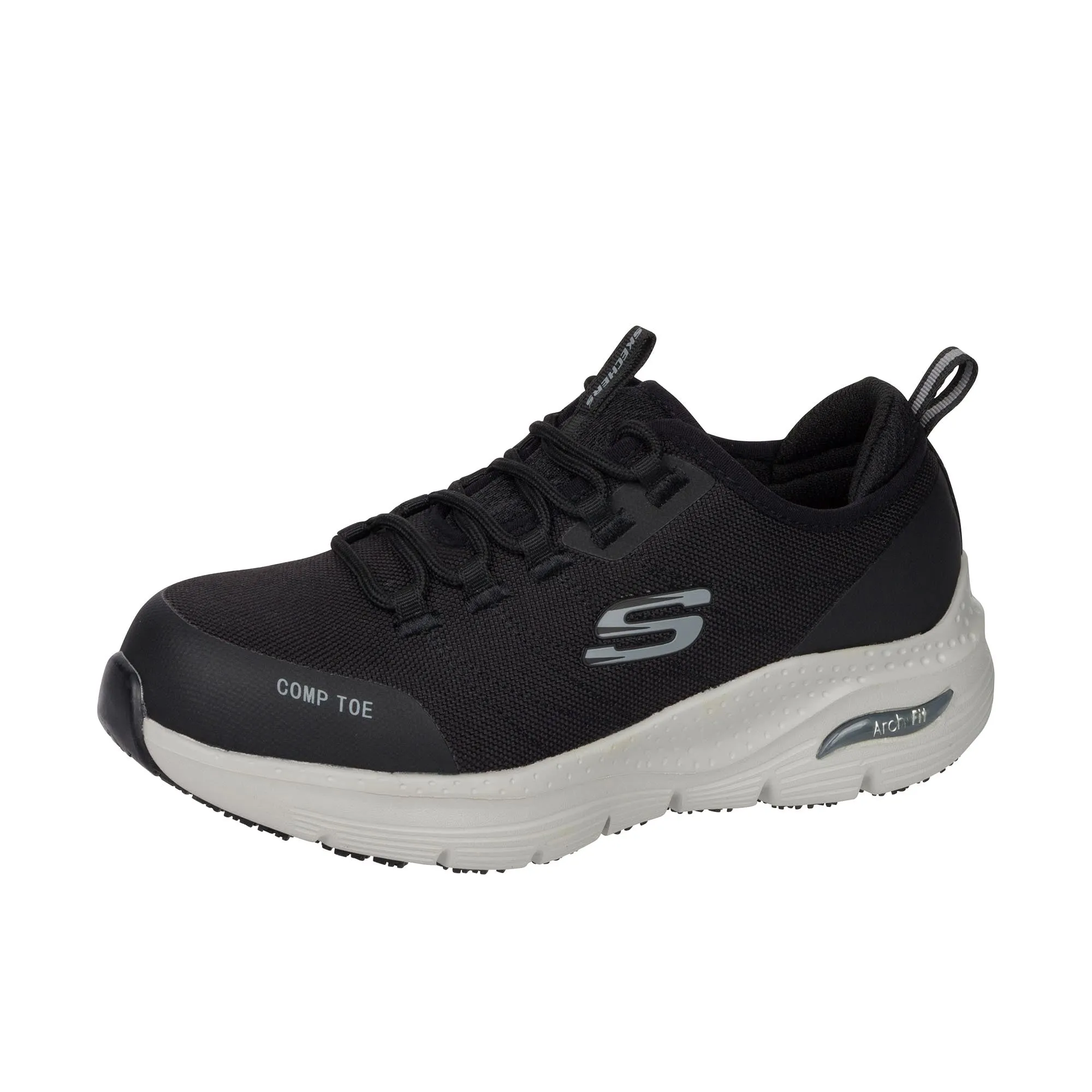 Skechers Womens Arch Fit Ebinal Composite Toe Black Grey