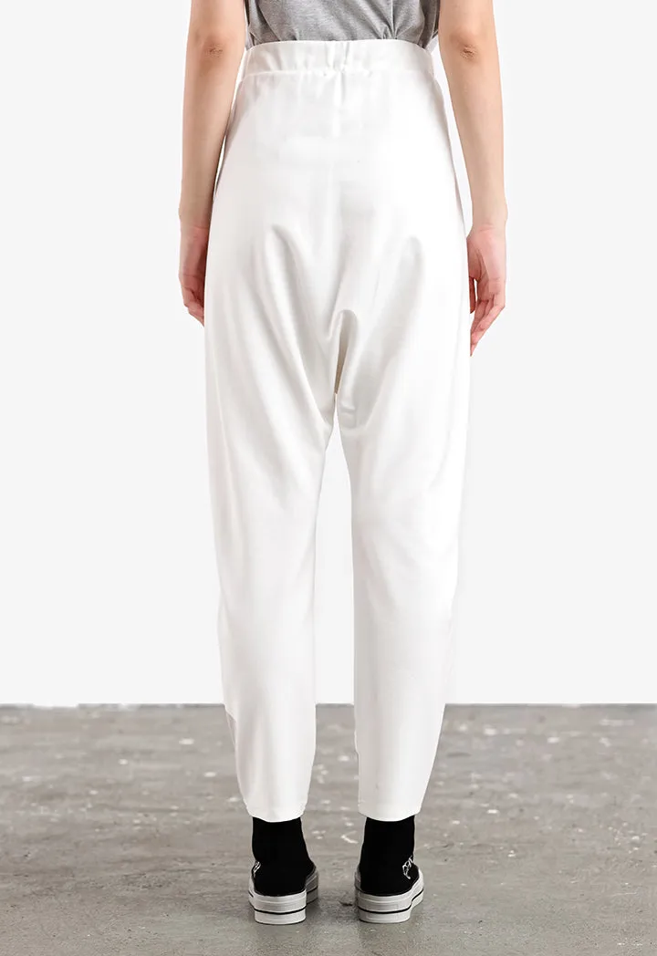 Solid Hi-Rise Tapered Leg Trouser