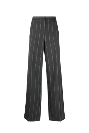 Stella McCartney Striped Tailored Trouser - Grey Melange