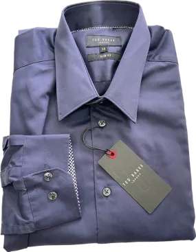 Ted Baker Navy Duddon Core Steel Slim Fit Shirt 17.5” Neck