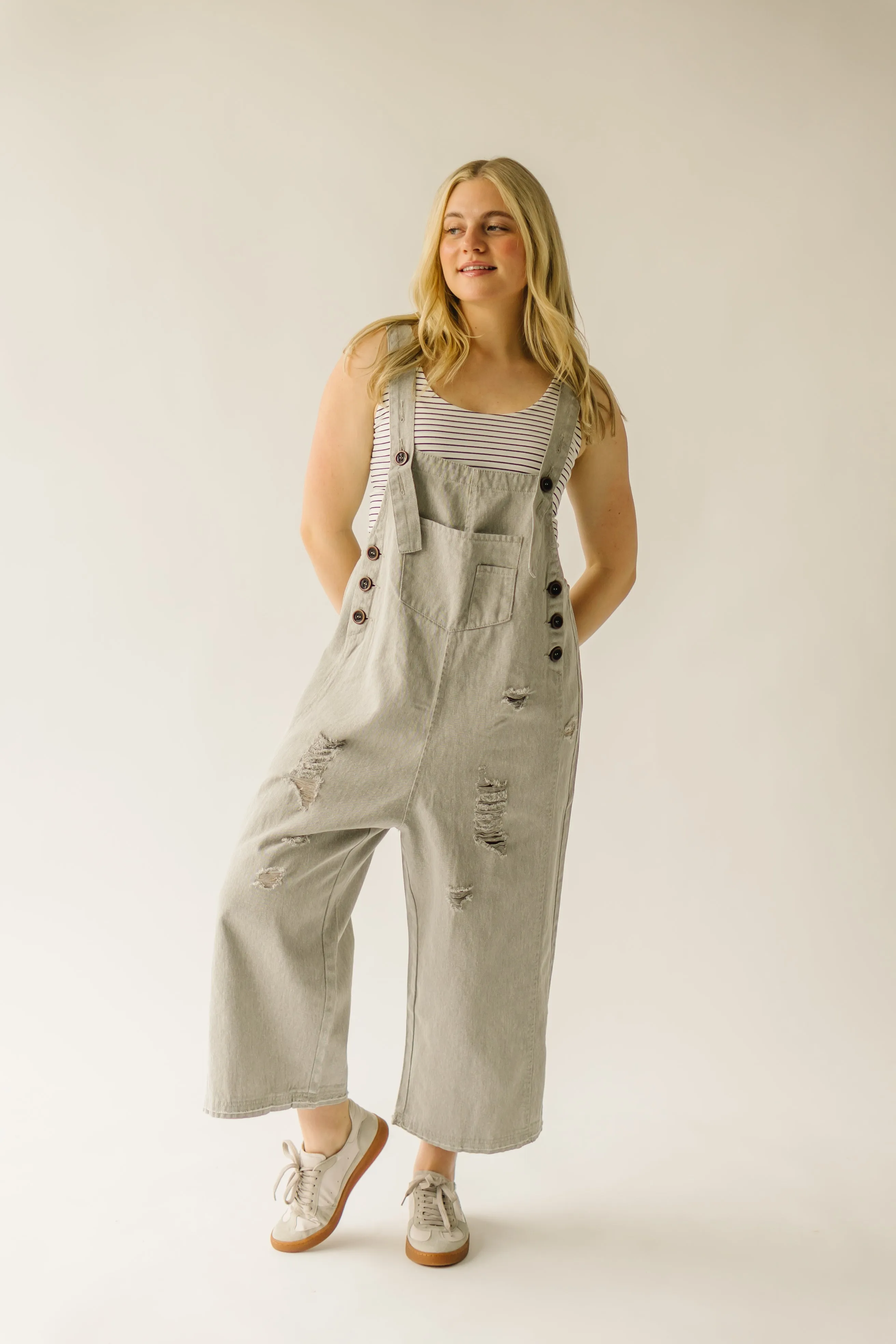 The Quentin Wide Leg Jumpsuit in Stone